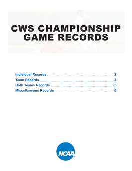 Cws Championship Game Records