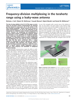 Frequency-Division Multiplexing in the Terahertz Range Using a Leaky-Wave Antenna Nicholas J