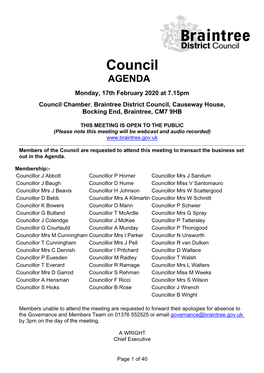 Council AGENDA