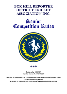 Senior Competition Rules