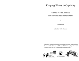 Keeping Wetas in Captivity