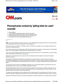 Pennsylvania Rocked by 'Jailing Kids for Cash' Scandal - CNN.Com Page 1 of 4