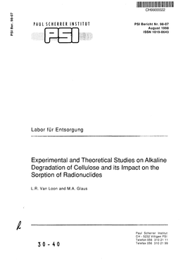 Experimental and Theoretical Studies on Alkaline Degradation of Cellulose and Its Impact on the Sorption of Radionuclides