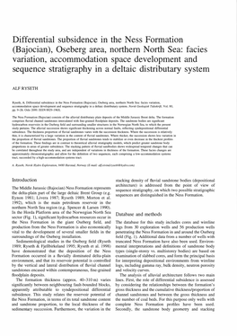 Oseberg Area, Northem North Sea: Facies Variation, Accommodation Space Development and Sequence Stratigraphy in a Deltaic Distributary System