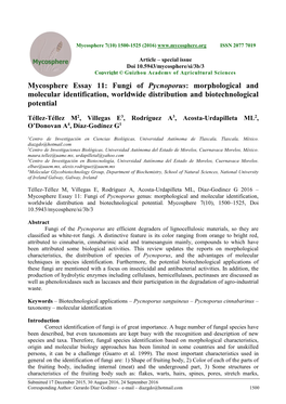 Fungi of Pycnoporus: Morphological and Molecular Identification, Worldwide Distribution and Biotechnological Potential