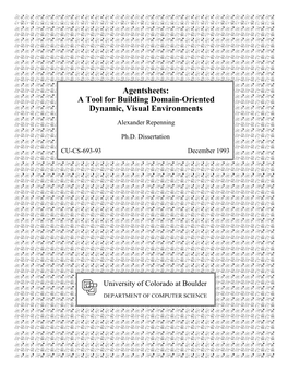 Agentsheets: a Tool for Building Domain-Oriented Dynamic, Visual Environments