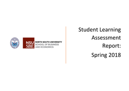 Student Learning Assessment Report: Spring 2018
