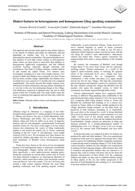 Dialect Features in Heterogeneous and Homogeneous Gheg Speaking Communities