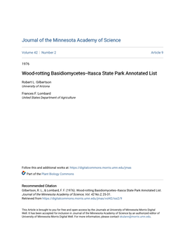 Wood-Rotting Basidiomycetes--Itasca State Park Annotated List