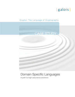 Domain Specific Languages a Path to High Assurance Solutions CASE STUDY