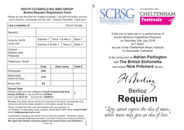 Requiem Registration Form Please Do Use This Form for Multiple Bookings – Just Give All Names and the Voice Sections; Consolidate the Fee Onto 1 Cheque If Possible