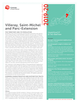 VILLERAY, SAINT-MICHEL and PARC-EXTENSION TERRITORIAL ANALYSIS Villeray, Saint-Michel and Parc-Extension