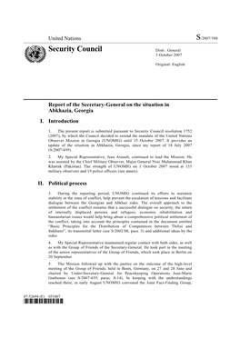 Security Council Distr.: General 3 October 2007