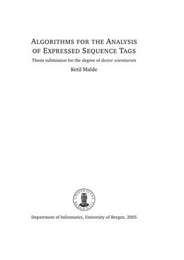 Algorithms for the Analysis of Expressed Sequence Tags