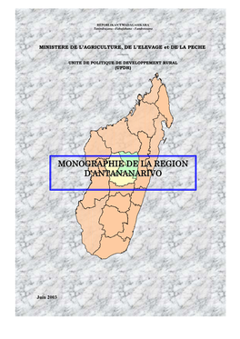 Monographie De La Region D'antananarivo