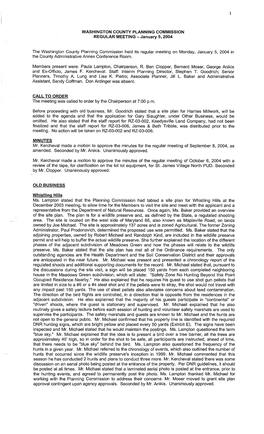 January 5, 2004 the Washington County Planning Commission