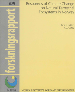 Responses of Climate Change on Natural Terrestrial Ecosystems in Norway