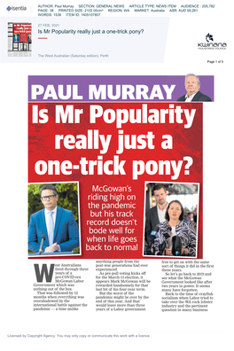 Is Mr Popularity Really Just a One-Trick Pony?