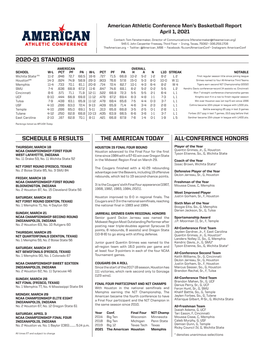 The American Today 2020-21 Standings All-Conference