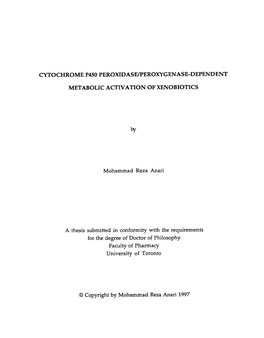 CYTOCHROME P450 Peroxidasefperoxygenase-DEPENDENT