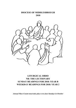 Diocese of Middlesbrough 2018 Liturgical Ordo Nb