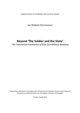Beyond 'The Soldier and the State'