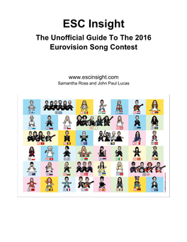 ESC Insight the Unofficial Guide to the 2016 Eurovision Song Contest