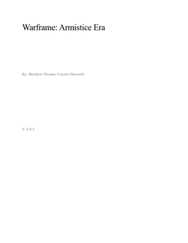 Warframe: Armistice Era