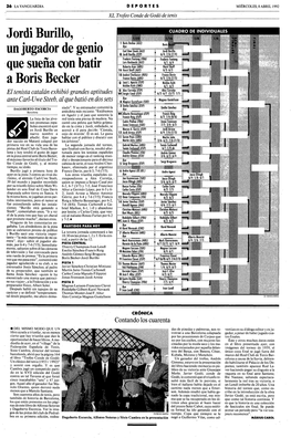 Jordi Burillo, Un Jugador De Genio Que Sueña Con Batir a Boris Becker