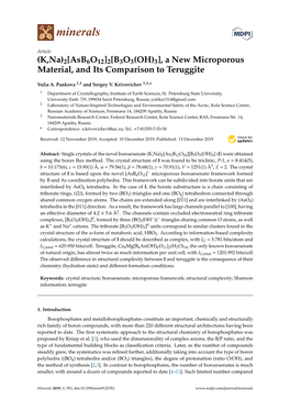 (K, Na) 2 [Asb6o12] 2 [B3O3 (OH) 3], a New Microporous Material, and Its