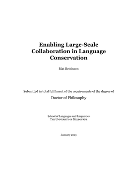 Enabling Large-Scale Collaboration in Language Conservation