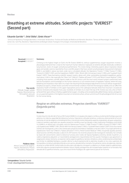 Breathing at Extreme Altitudes. Scientiàc Projects ´Everestµ