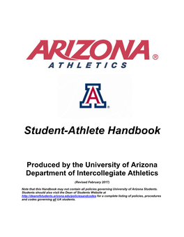 Student-Athlete Handbook Table of Contents
