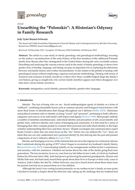 A Historian's Odysseyin Family Research