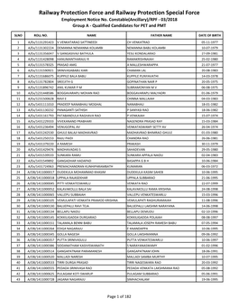 Railway Protection Force and Railway Protection Special Force Employment Notice No