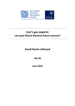 Iran's Gas Exports