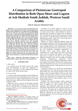 A Comparison of Pleistocene Gastropod Distribution in Both Open Shore and Lagoon at Ash Shaibah South Jeddah, Western Saudi Arabia