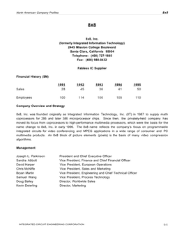 North American Company Profiles 8X8