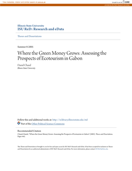 Assessing the Prospects of Ecotourism in Gabon Daniel Chand Illinois State University
