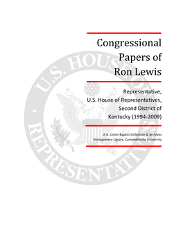 Congressional Papers of Ron Lewis