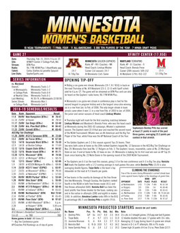 Opening Tip-Off Minnesota Projected Starters