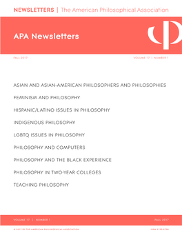 APA Newsletters Fall 2017