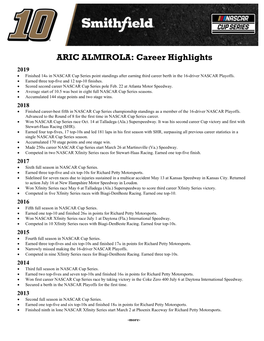 ARIC ALMIROLA: Career Highlights