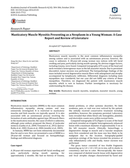 Research Paper Masticatory Muscle Myositis