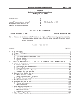 Federal Communications Commission FCC 07-206 Before the Federal