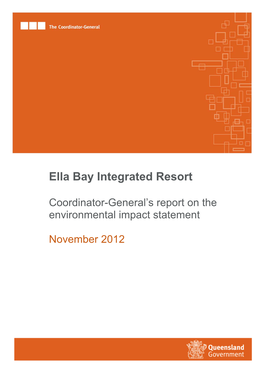 Ella Bay Integrated Resort Coordinator-General's Report on The