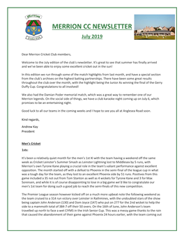 Merrion Cc Newsletter