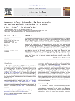 Tecopa Basin, California): Insights Into Paleoseismology