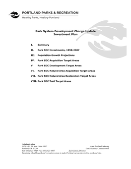 Park SDC Acquisition & Development Plan