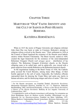 Faith: Identity and the Cult of Saints in Post-Hussite Bohemia
